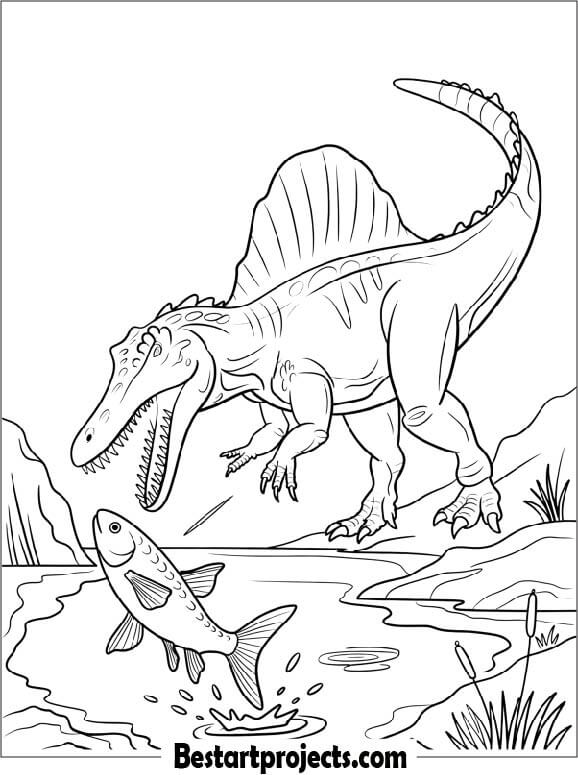 Spinosaurus Catching a Fish