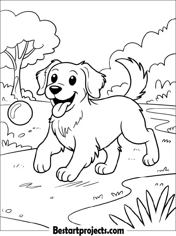 Golden Retriever Playing Fetch