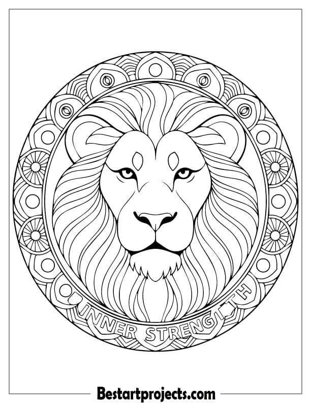 Intricate lion face mandala Design 2