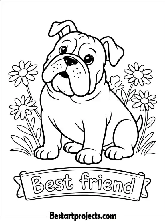 Friendly Bulldog with Wrinkles
