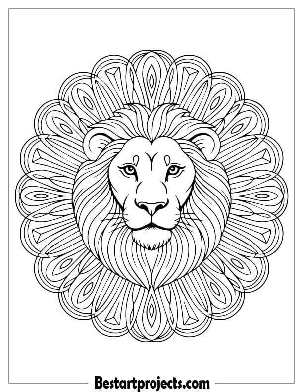 Mandala Lion Art Design