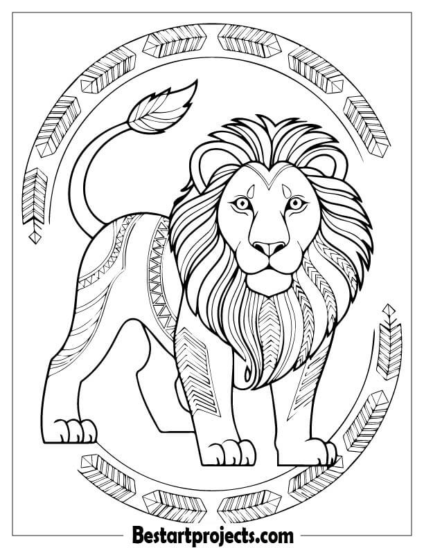 Tribal-style lion design