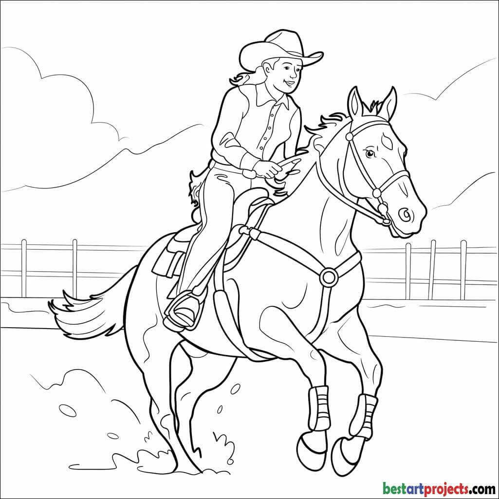 Rodeo Horse with Rider