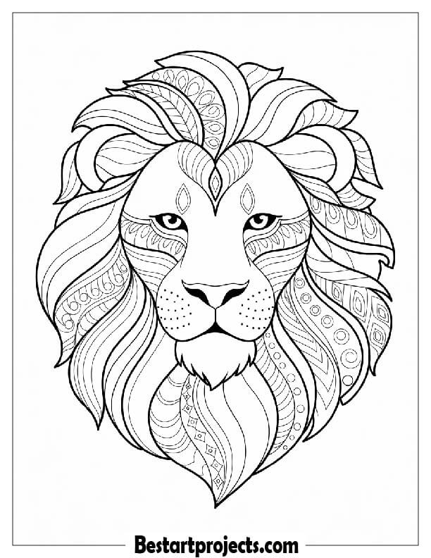 Henna-inspired lion art
