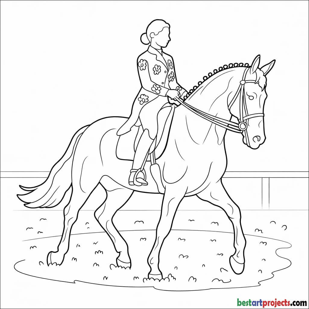 Dressage Horse in Arena