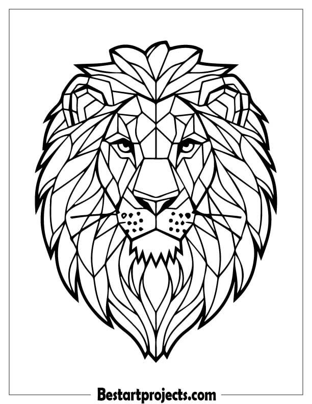 Mosaic lion head