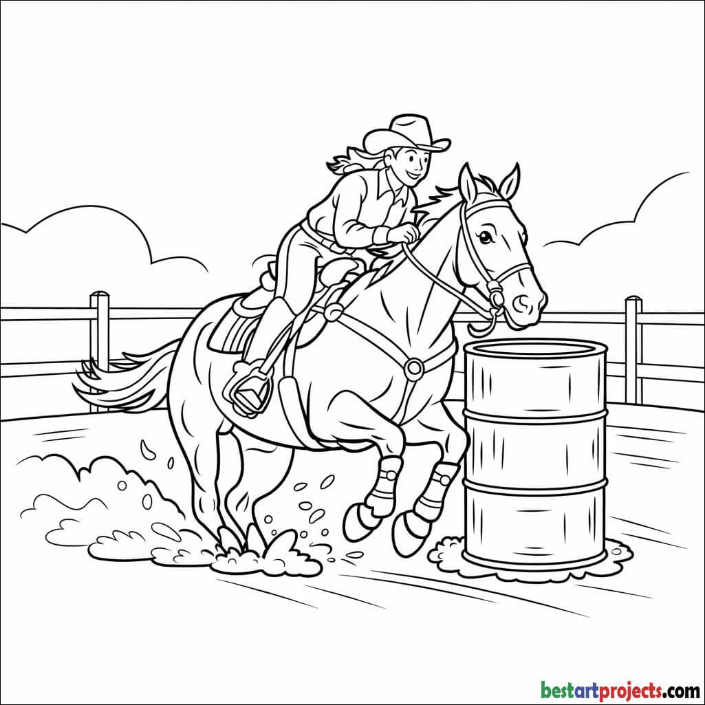 Western Horse Barrel Racing