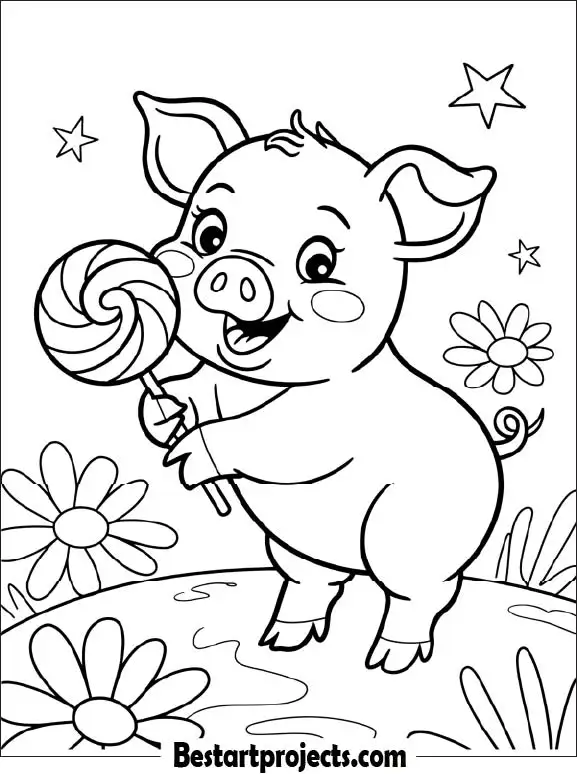 7.Baby Pig with Lollipop