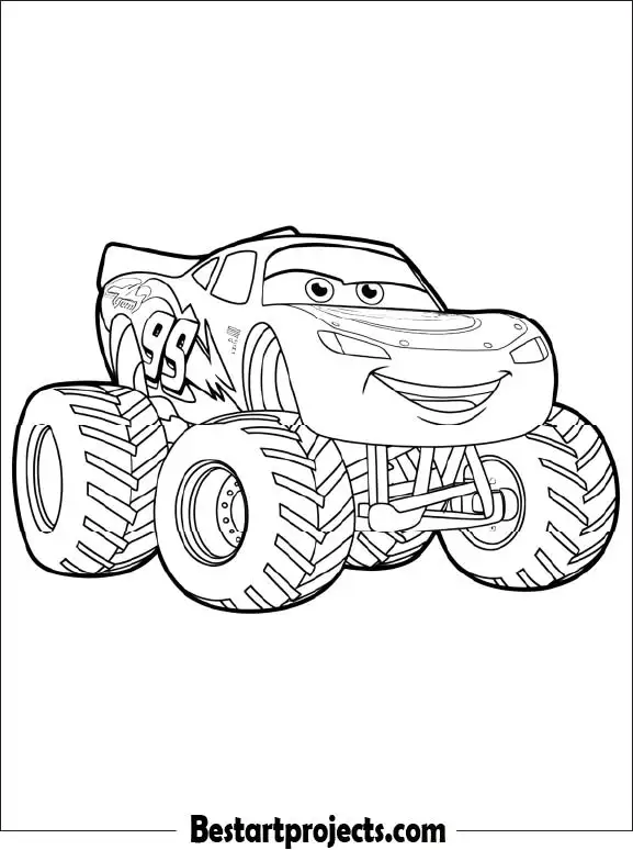 Lightning Mcqueen Monster Truck Coloring Page