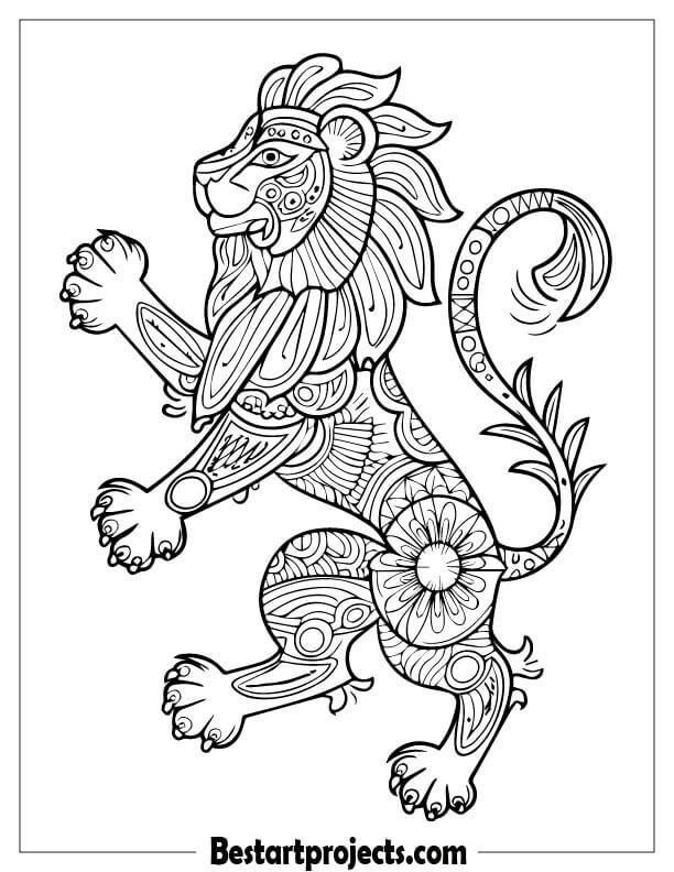 Traditional  lion mandala Design