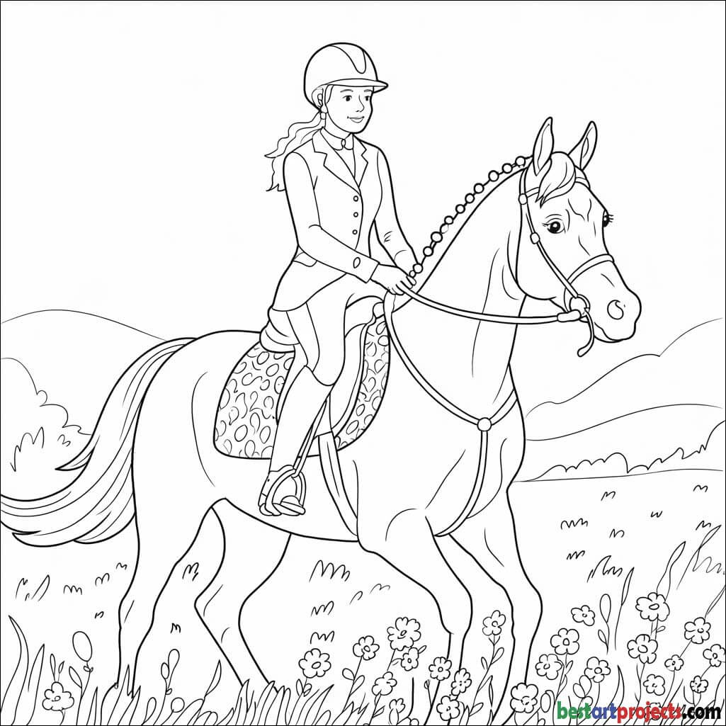 Equestrian Girl and Horse