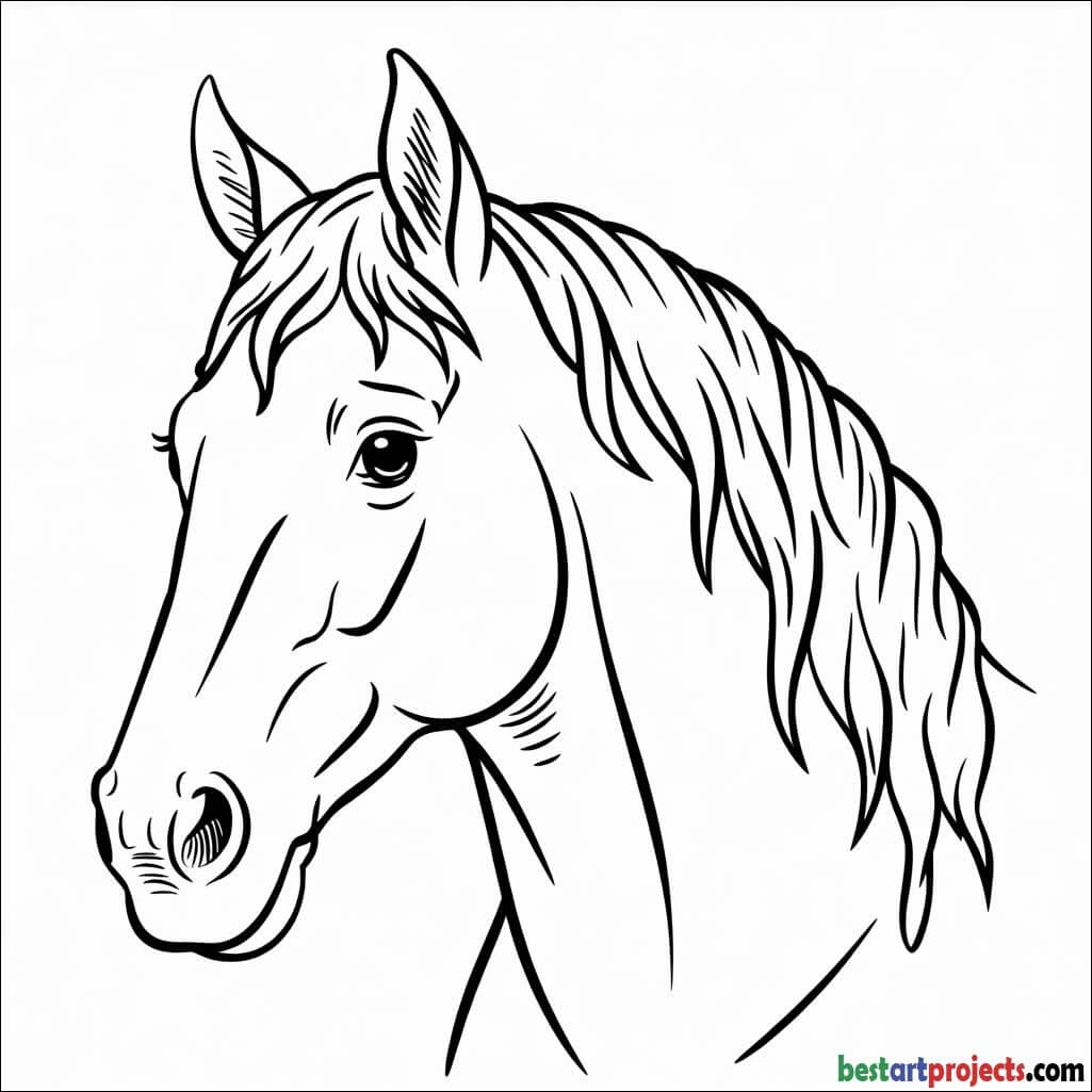 Simple Outline Of Horse Face