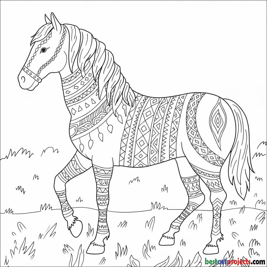 Tribal Patterned Horse