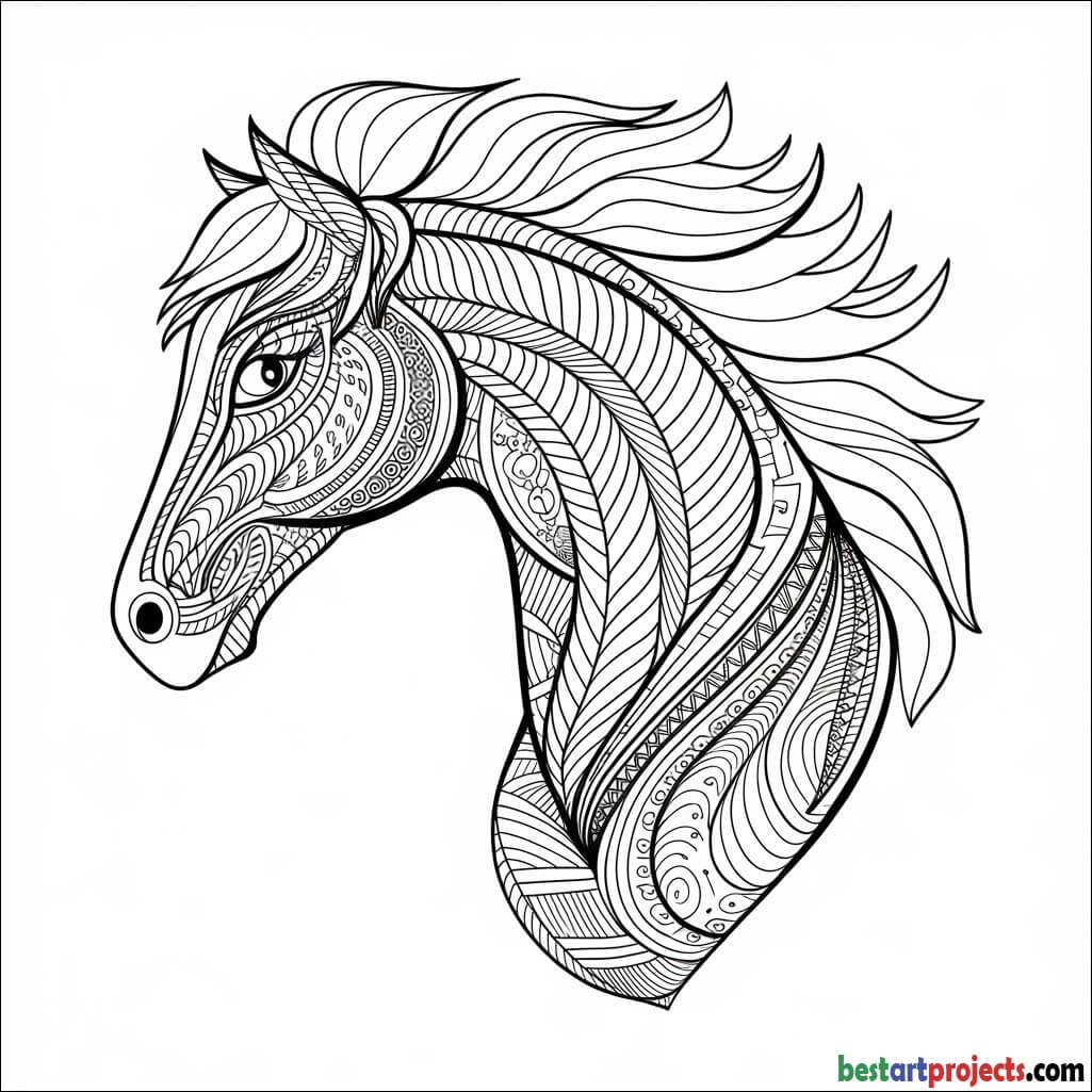 Zentangle-style horse head