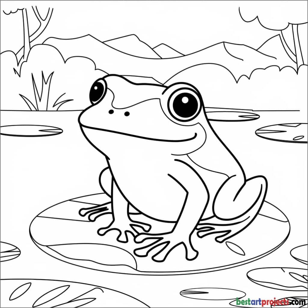 Cartoon Frog Coloring Page
