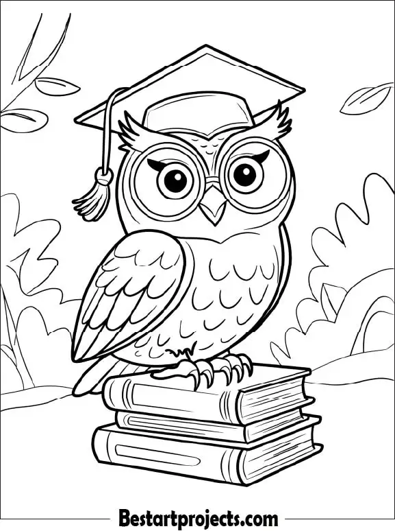 8.Owl Wearing a Graduation Cap