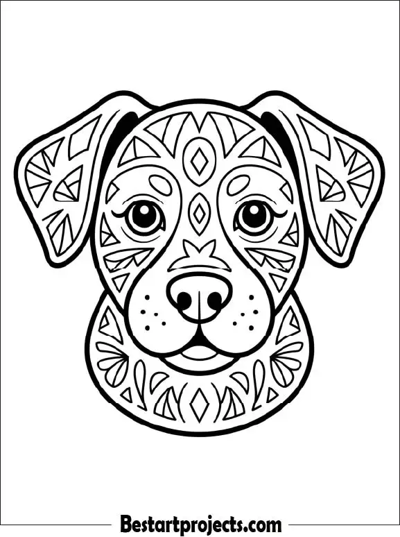 Intricate Dog Face Mandala Design
