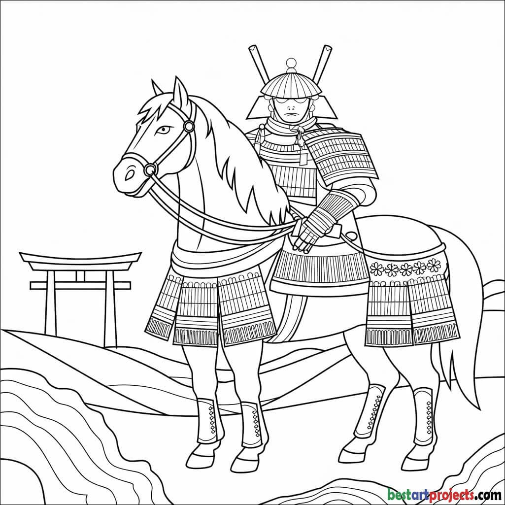 Samurai horse with Japanese armor