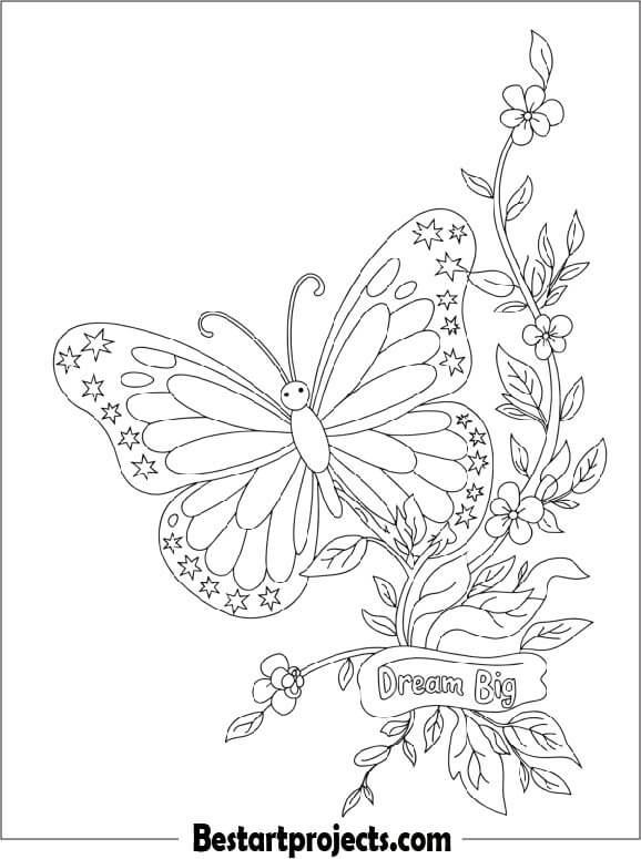 Butterfly with Star Patterns on Wings