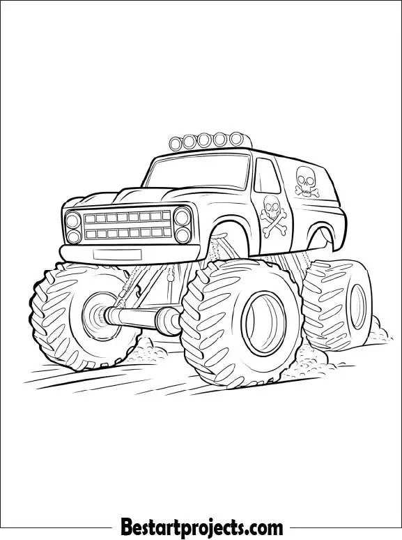 Grave Digger Monster Truck Coloring Page