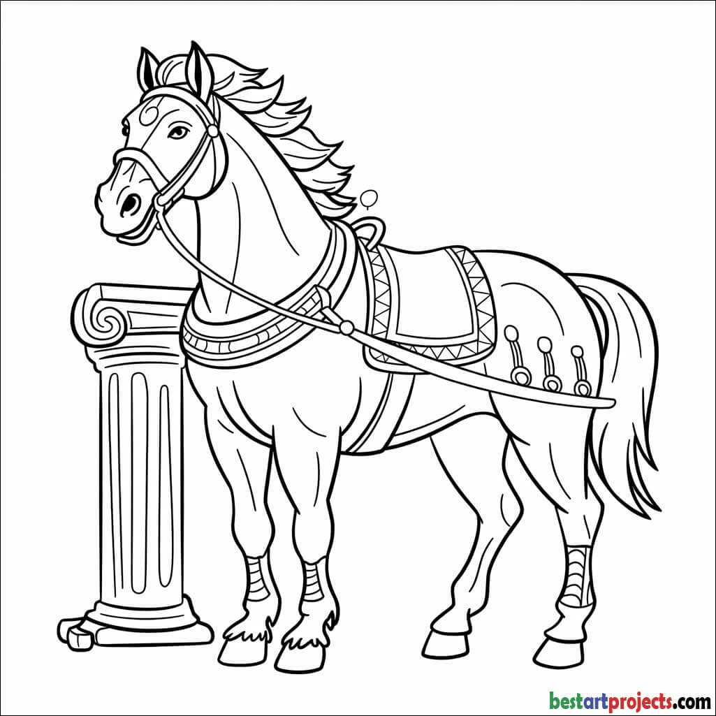Ancient Roman Chariot Horse
