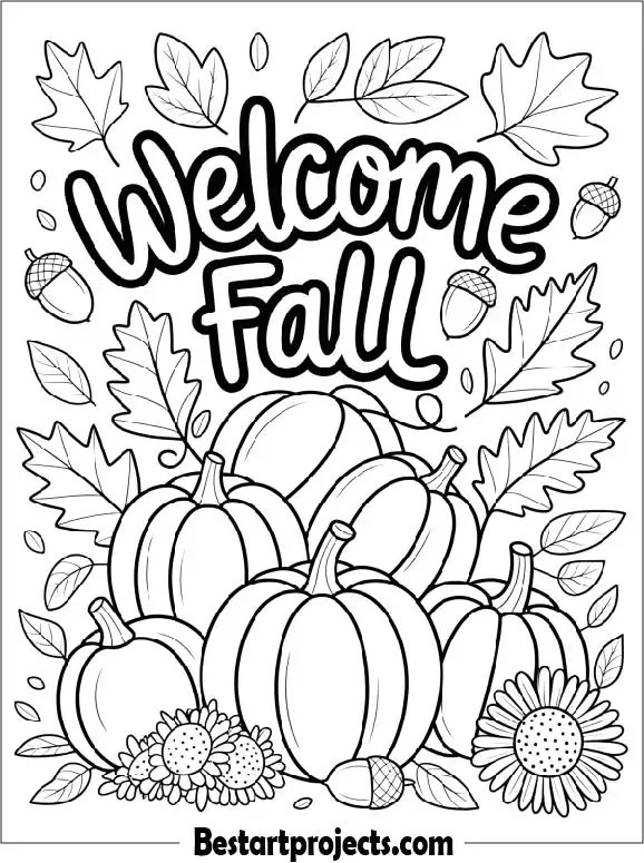 Aesthetic Fall Coloring Page