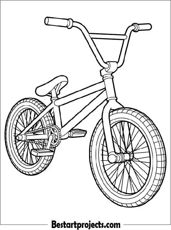 BMX Trick Bicycle Coloring Page for Kids