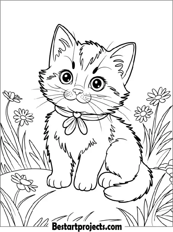 Baby Cat Coloring Page