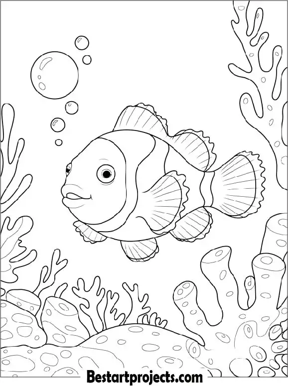 Baby Clownfish Coloring Printable