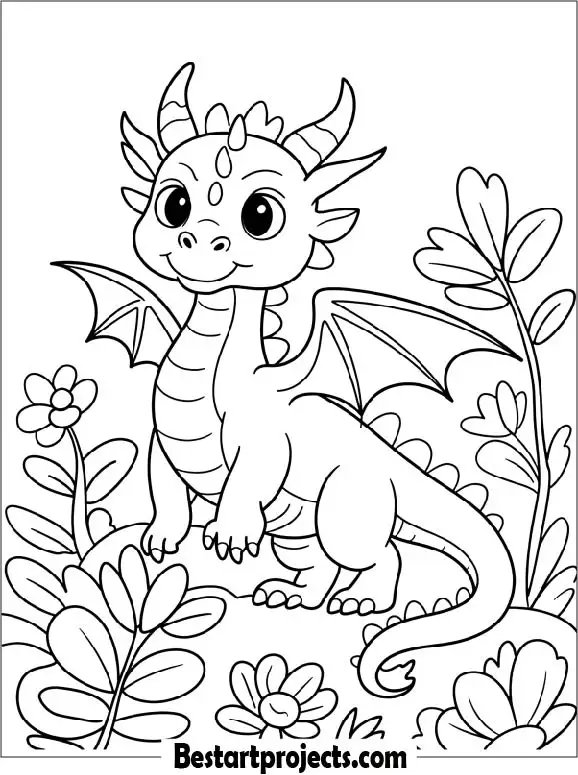 Baby Dragon Coloring Page