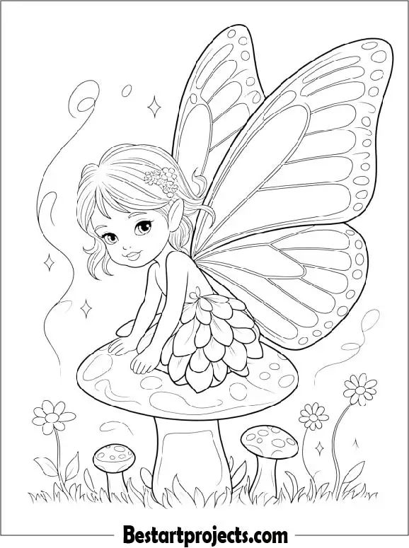 Baby Fairy Coloring Page
