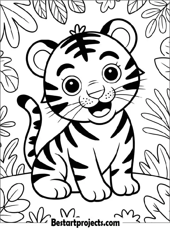 Baby Tiger Coloring Page
