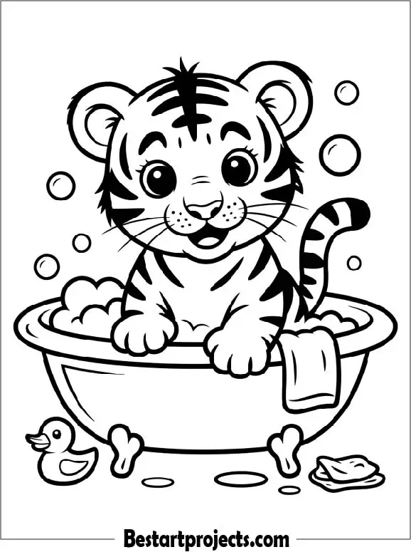 Baby Tiger in Bathtub