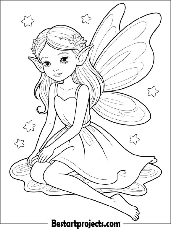 Beautiful Fairy Coloring Page