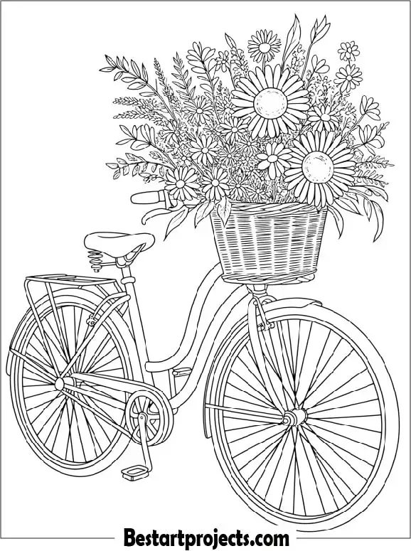 Bicycle Coloring Page for Adults
