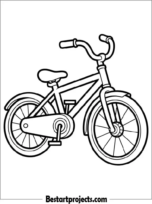 Bicycle Outline Coloring Sheet For Preschoolers