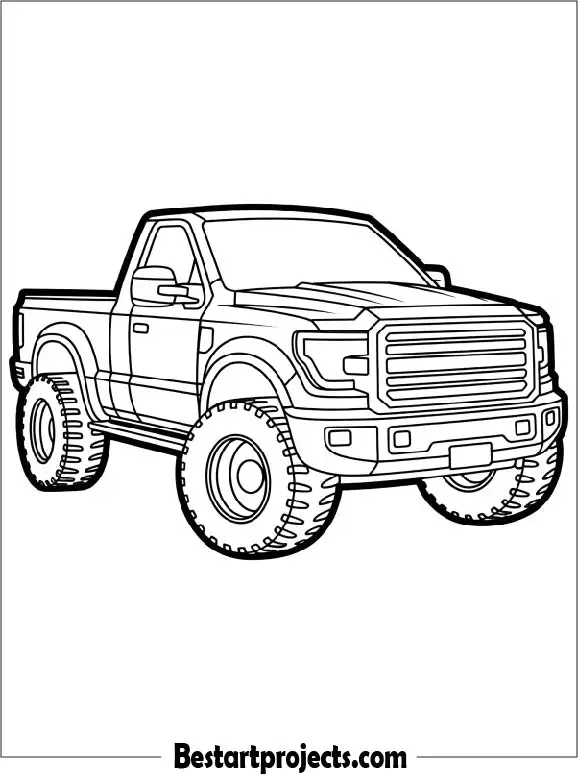 Big Pickup Truck Coloring Page