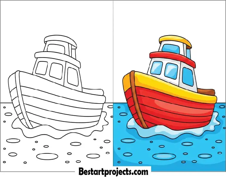 Boat Coloring Worksheet for Kids