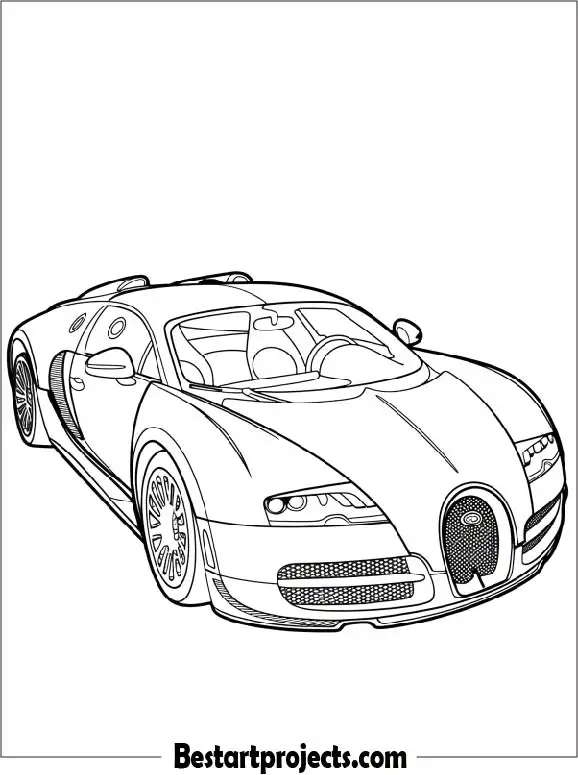Bugatti Car Drawing to Color