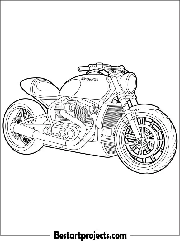 Bugatti Motorcycle Coloring Page