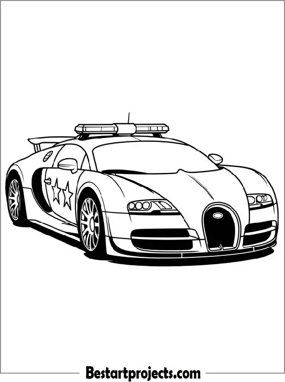Bugatti Police Car Coloring Page
