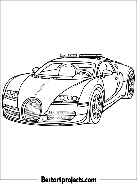 Bugatti Veyron Police Car Coloring Page