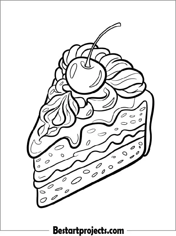 Cake Slice Coloring Page