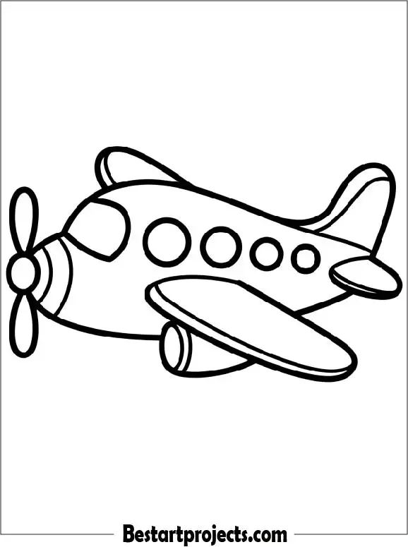 Cartoon Airplane Coloring Page