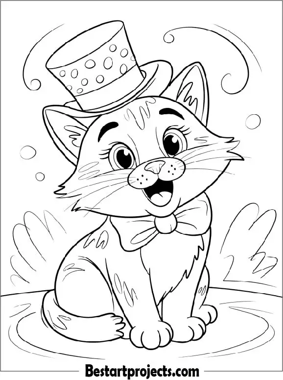 Cartoon Cat Coloring Page