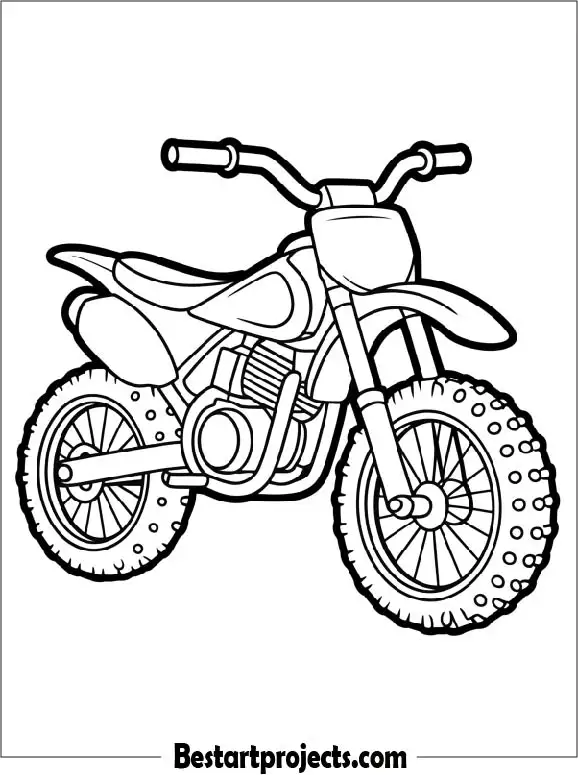 Cartoon Dirt Bike Coloring Page