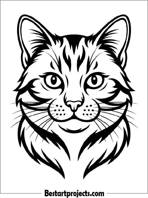 Cat Face Coloring Page