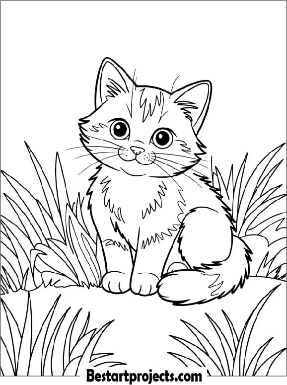 Cat Sitting On The Grass