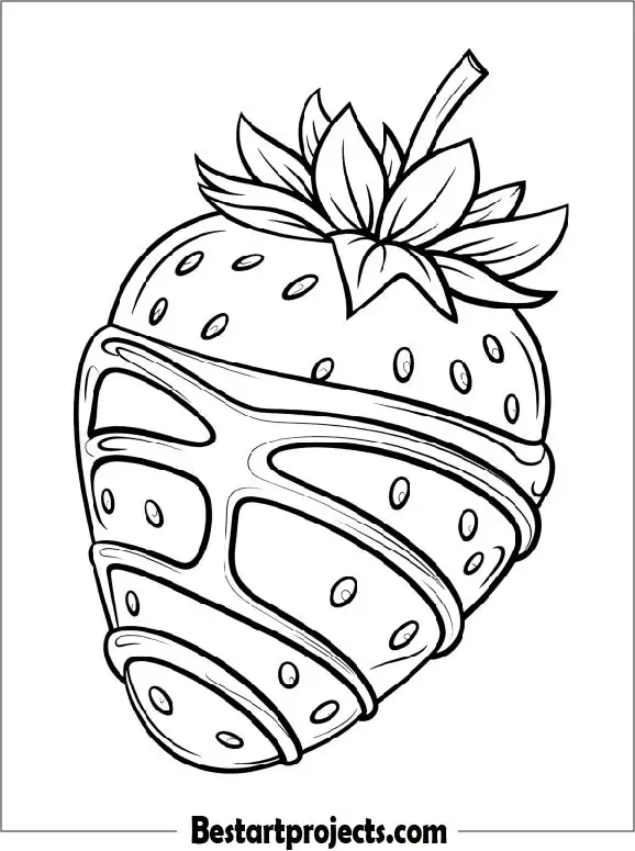 Chocolate Covered Strawberry Coloring Page