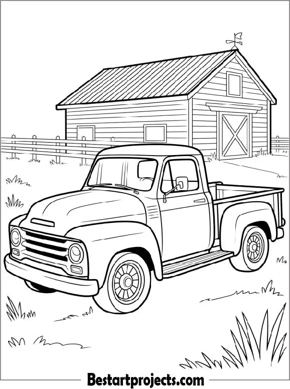 Classic Vintage Pickup Truck to Color